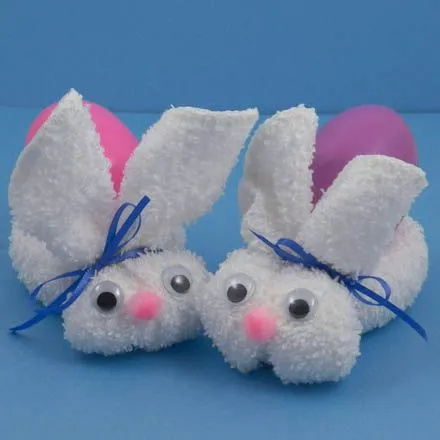 How to Make a Washcloth Bunny - Easter and Spring Crafts - Aunt ...