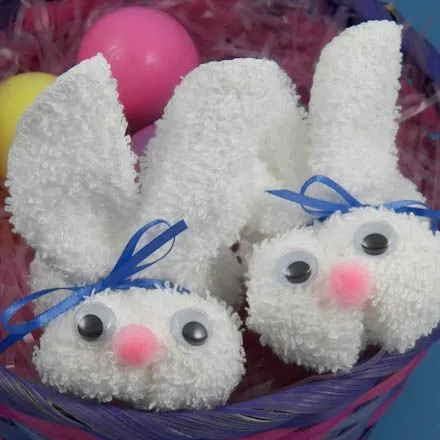 How to Make a Washcloth Bunny - Easter and Spring Crafts - Aunt ...