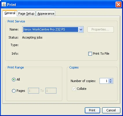 How to Print Tables (The Java™ Tutorials > Creating a GUI With JFC ...