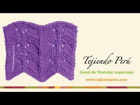 Punto calado con borde en zigzag para tejer en dos agujas o ...