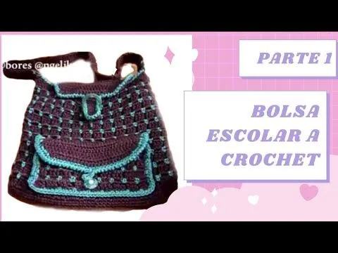 VIDEOS DE BOLSA CON FLOR TEJIDA A GANCHILLO EN 2 COLORES PARTE 1 ...