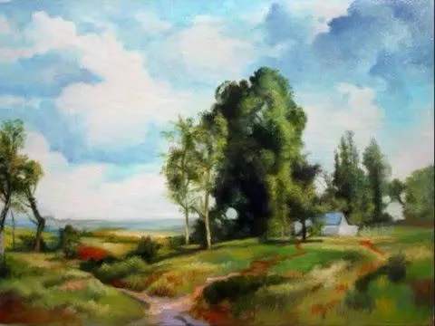 Proceso de pintura al óleo en fotos: paisaje clasico - YouTube