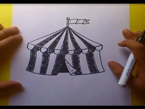 Como dibujar un circo paso a paso 2 | How to draw a circus 2 - YouTube