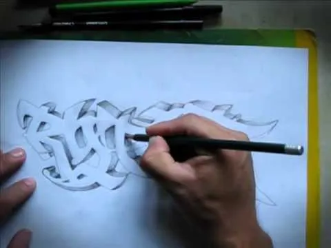 Graffitis en 3D a lapiz de nombres - Imagui