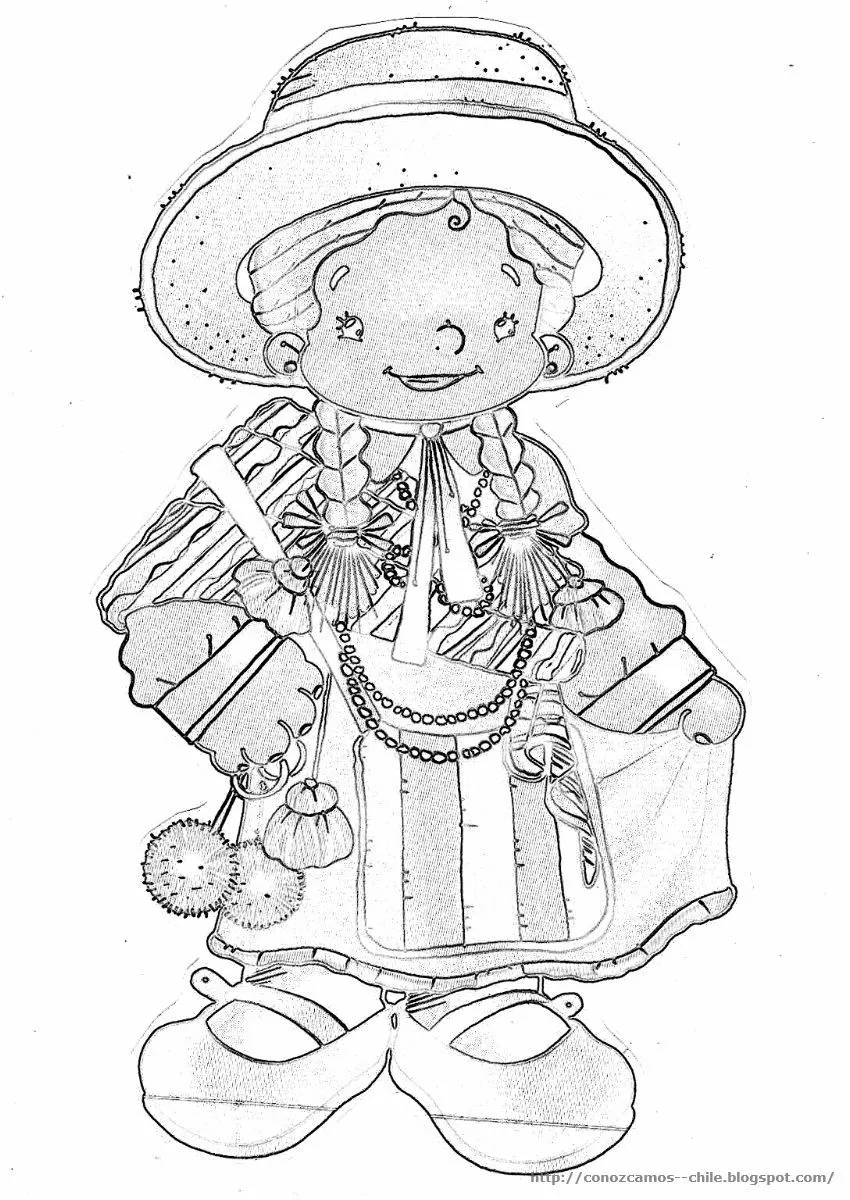 Huaso chileno para colorear fiestas patrias | Colorear