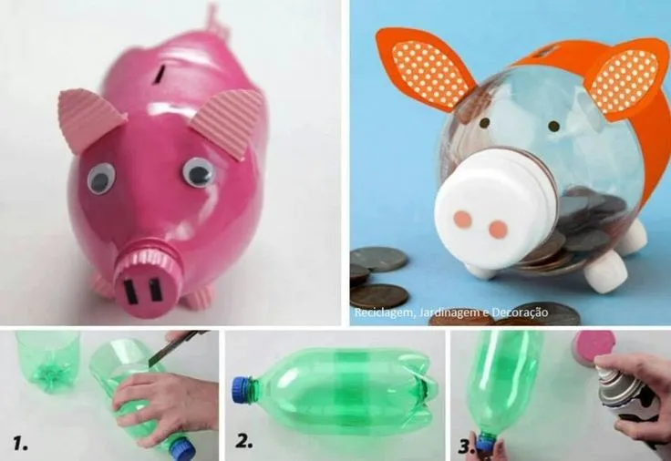 Huchas con botellas | manualidades | Pinterest