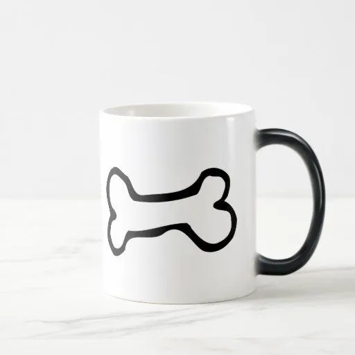 Hueso de perro lindo del dibujo animado tazas de café de Zazzle.