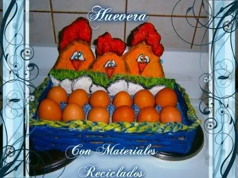 Huevera con Materiales Reciclados.How to make a hen with recycled ...