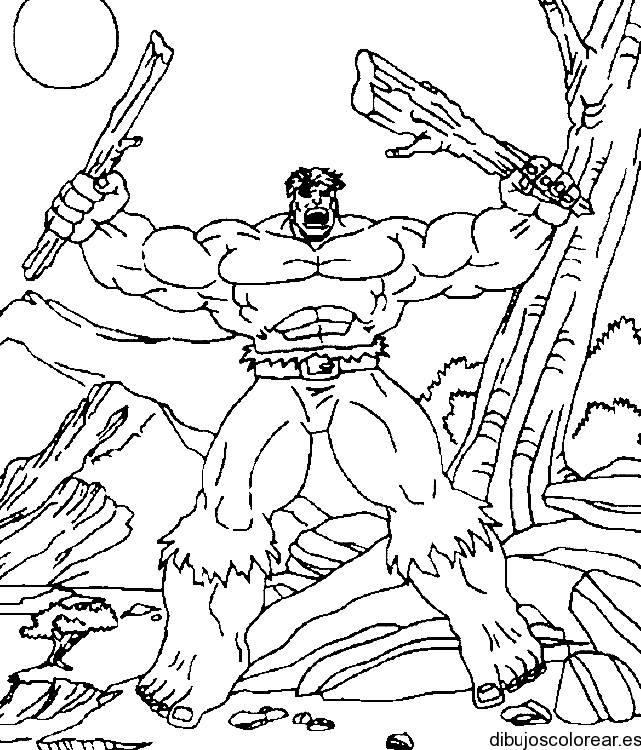 Hulk para dibujar pintar colorear recortar y pegar - colorearrr