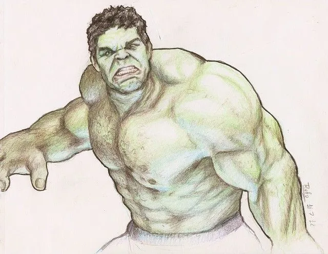 Hulk en dibujo a lápiz - Imagui