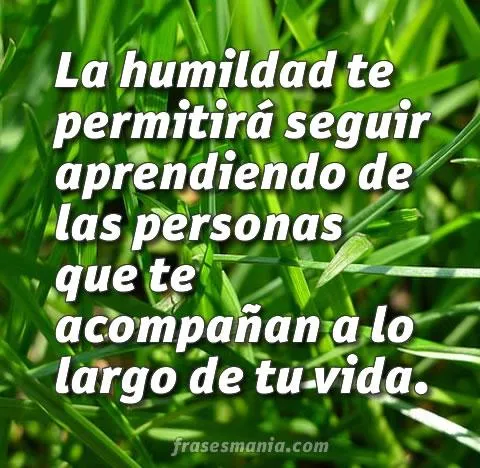 La humildad te permitirá seguir aprendiendo .... Frases.