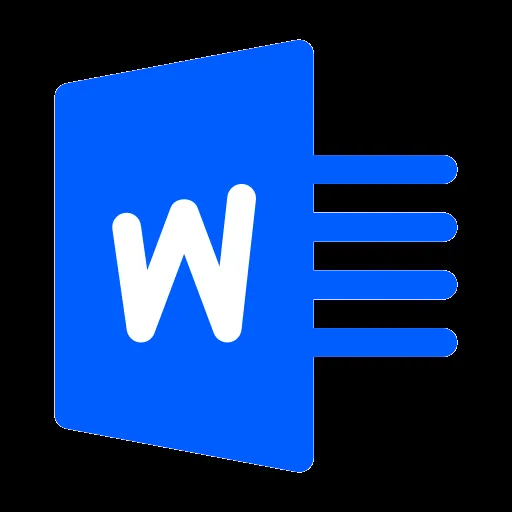 Icono azul de Microsoft Word (logotipo png)