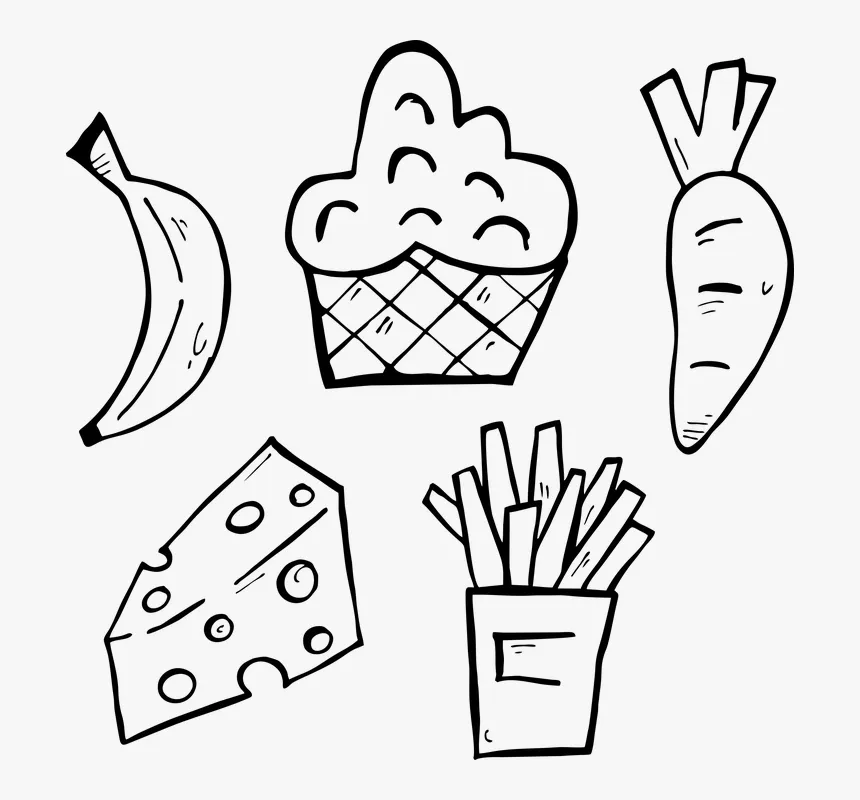 Icono, Comida, Diseño, Restaurante, Comer, Personaje - Alimentos Saludables  Para Colorear, HD Png Download , Transparent Png Image - PNGitem