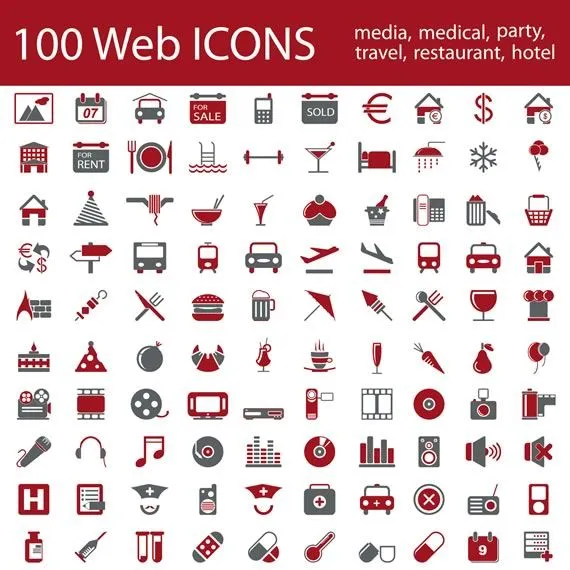 Iconos web vectorizados en dos tonos | Kabytes