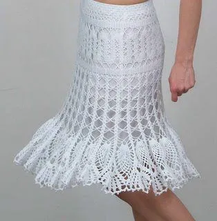 Ideas en Crochet: Falda blanca