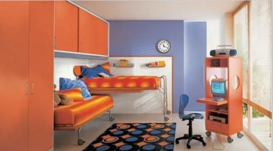 Ideas de decoración de cuartos infantiles en color naranja ...