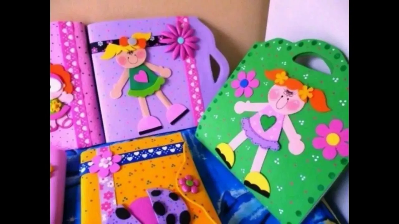 IDEAS PARA DECORAR CARPETAS EN FOAMI - YouTube