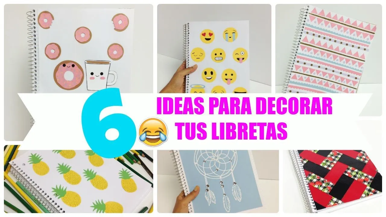 6 ideas para decorar cuadernos(libretas) facil - YouTube