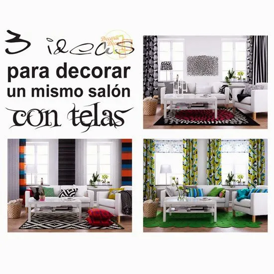 Tres ideas para decorar un mismo salón. ~ DecorasDecora