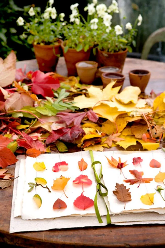 Ideas DIY - Manualidades para otoño hechas con hojas secas