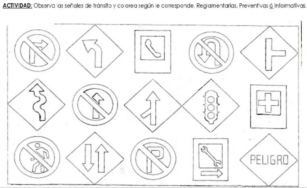 Ideas en educación vial para colorear niños de 5 años