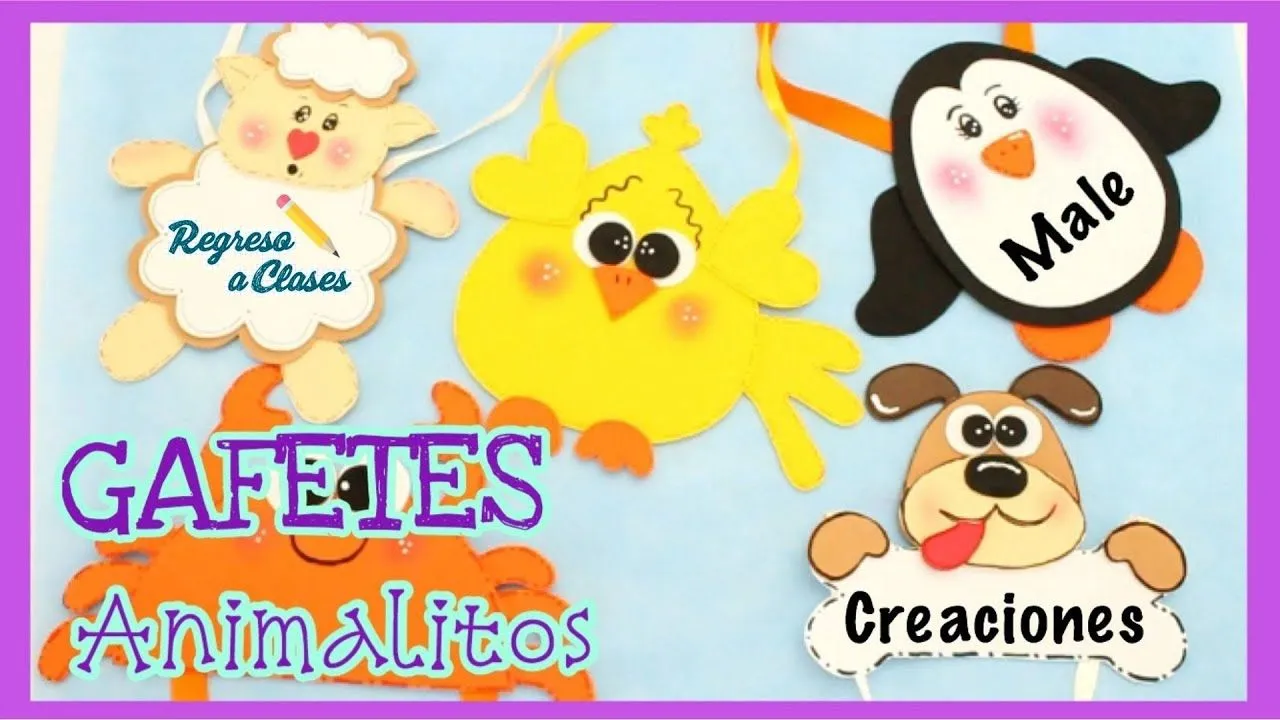 5 IDEAS DE GAFETES DE ANIMALITOS || REGRESO A CLASES|| DIY - YouTube