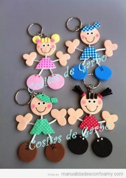 Ideas llaveros de foamy con forma de niñas | manualidades ...