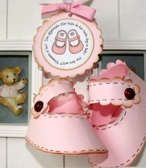 Ideas de manualidades baby shower con zapatitos | Manualidades ...