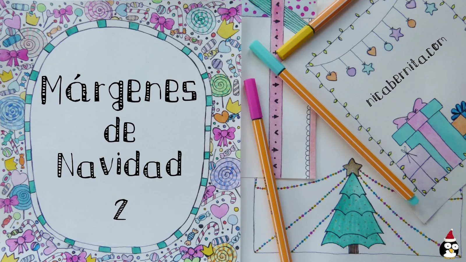 Ideas de MÁRGENES Y BORDES para decorar cuadernos, cartas o TARJETAS DE  NAVIDAD 