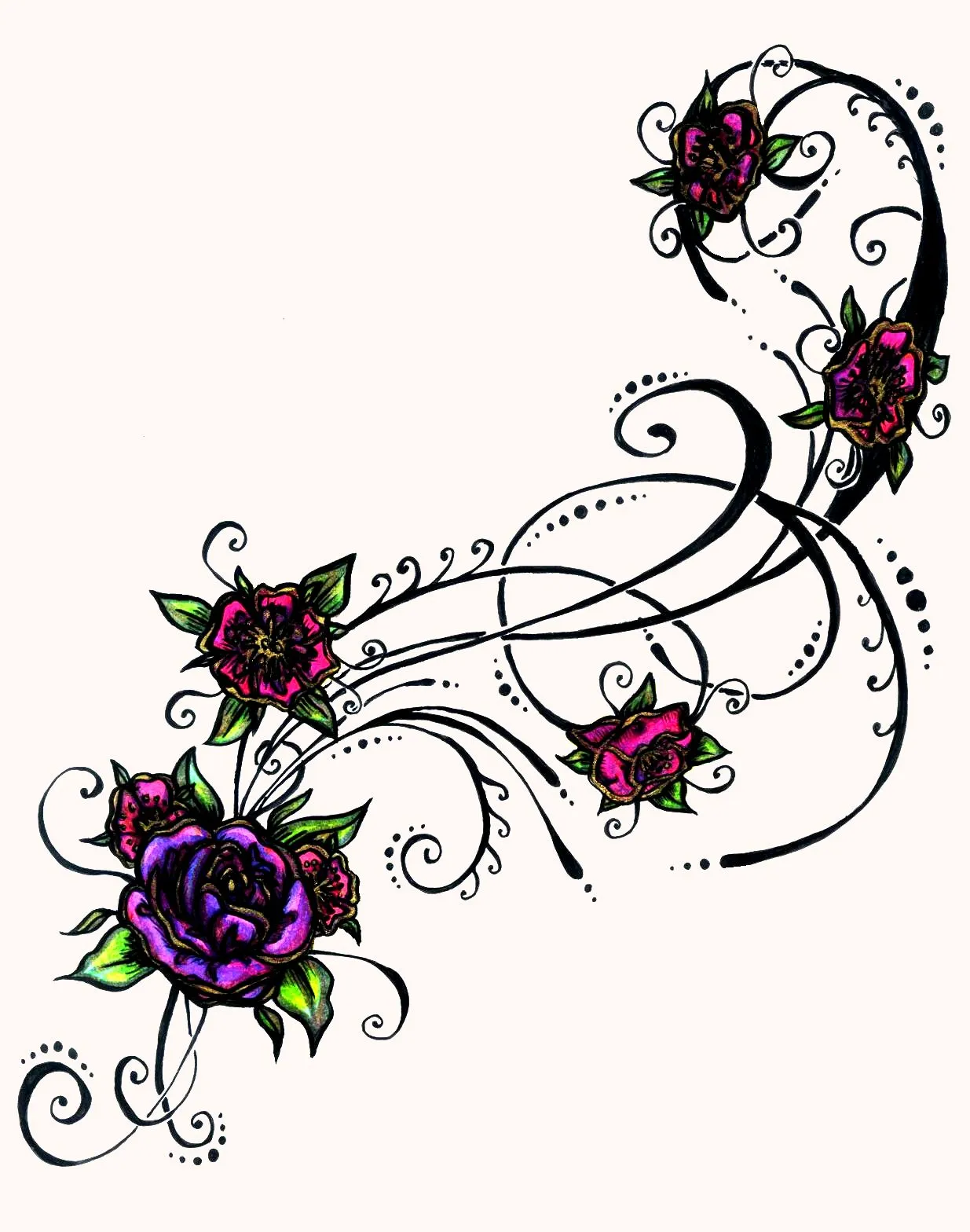 Ideas para tu tattoo: Flores violetas