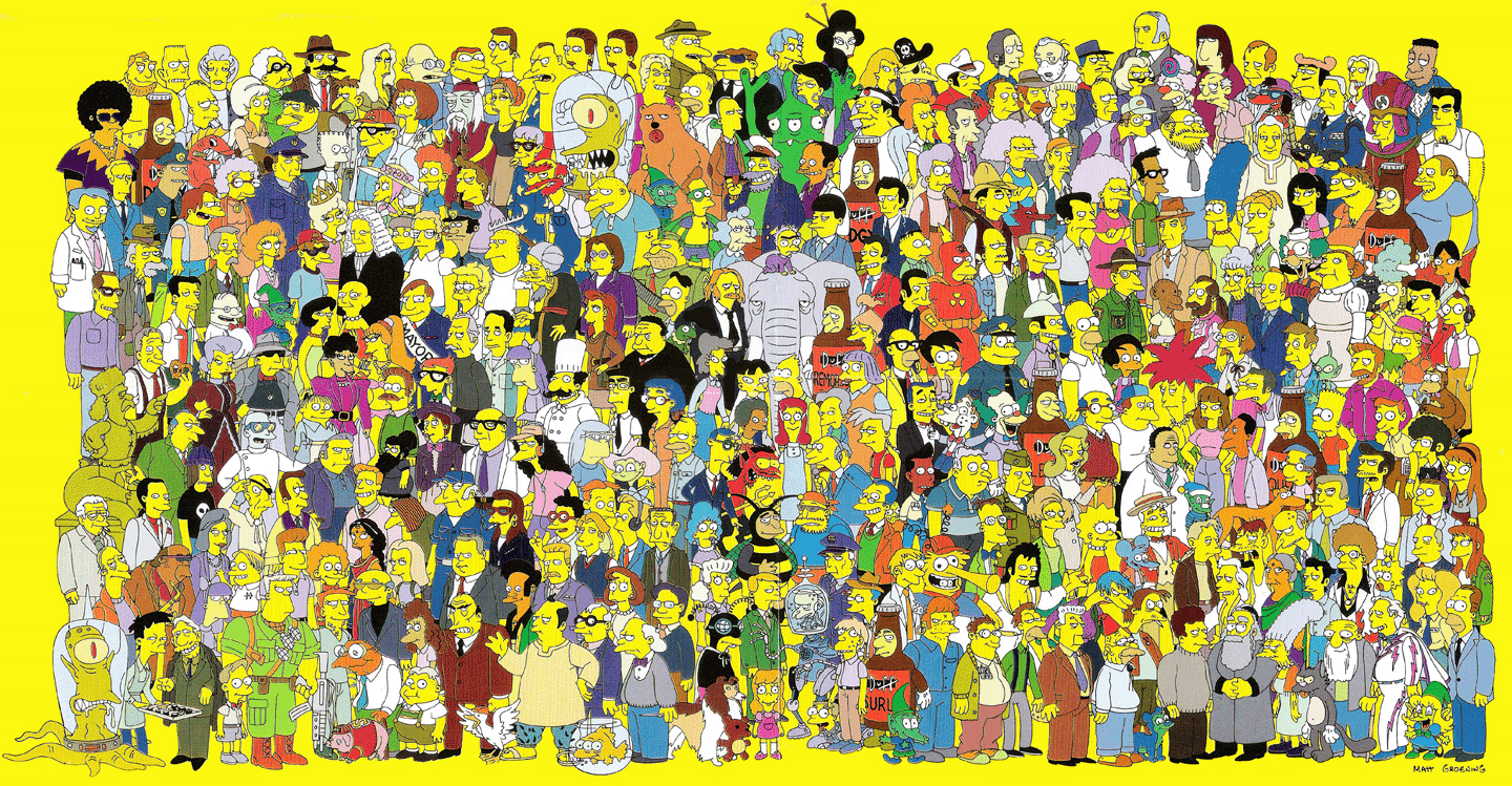 ... de identificar a todos los personajes de la imagen de los simpsons