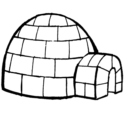 TIPOS DE CASAS. IGLU - Desenhos Aprender Ensinar para Colorir e Pintar