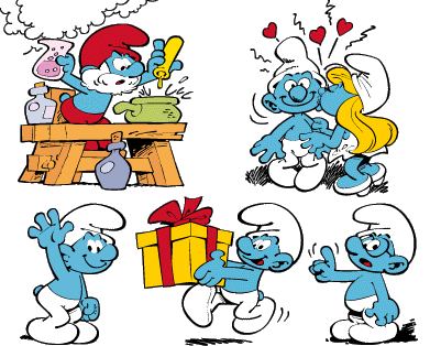 Iguala que igualarás...: LOS PITUFOS... Y LA PITUFINA.