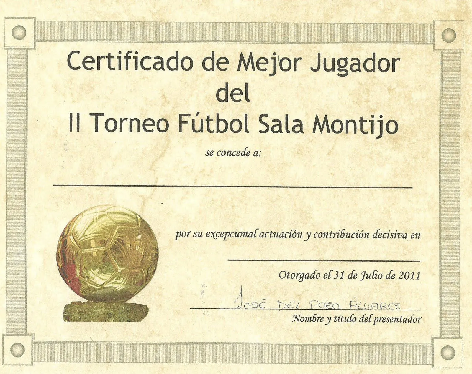 III Torneo Futbol Sala de Montijo: Diplomas