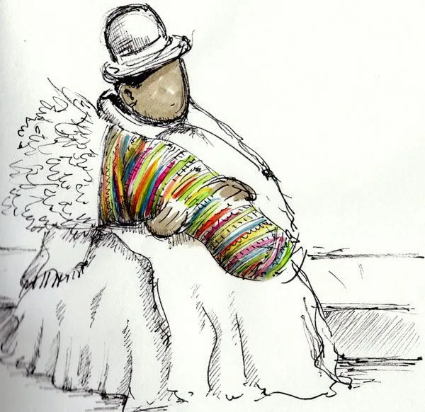 illustration #dibujo #Bolivia #cholita muchos colores!!! | coya ...