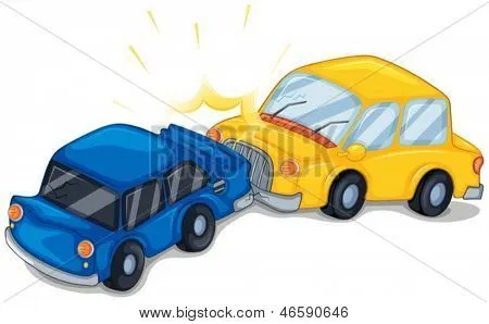 Illustration of the two cars bumping on a white background Stock ...