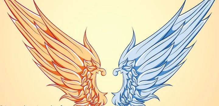 Detallada ilustración de alas de angel en vector gratis .