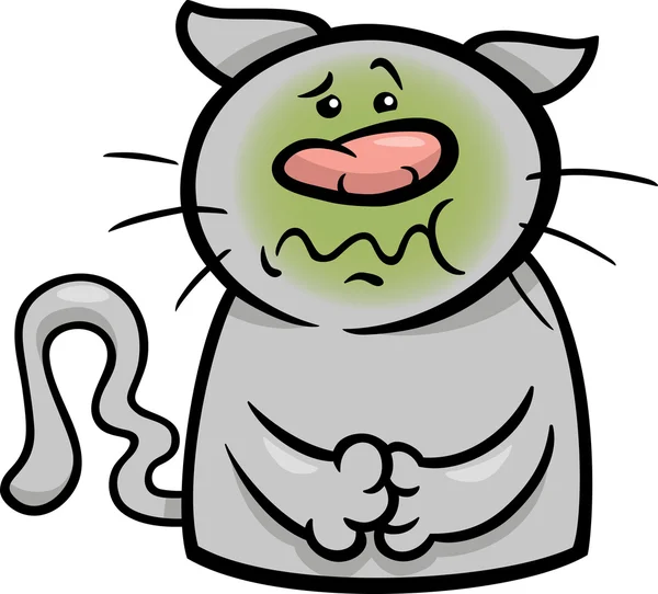 Ilustración de dibujos animados de gato enfermo — Vector stock ...