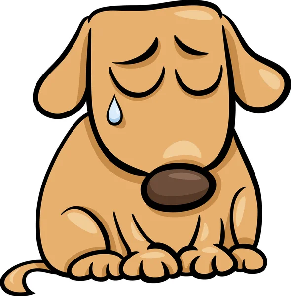 Ilustración de dibujos animados de perro triste — Vector stock ...