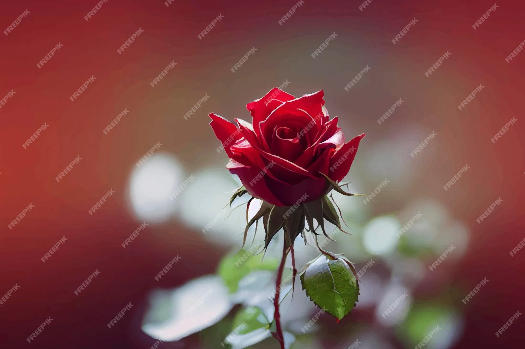 Ilustración de hermosas rosas rojas fondo de rosas rojas | Foto Premium