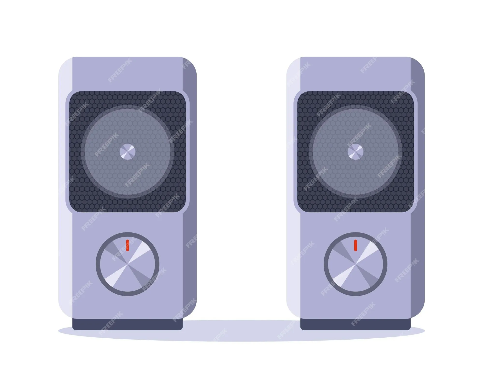 Ilustración de vector plano de altavoces de computadora de música gris |  Vector Premium