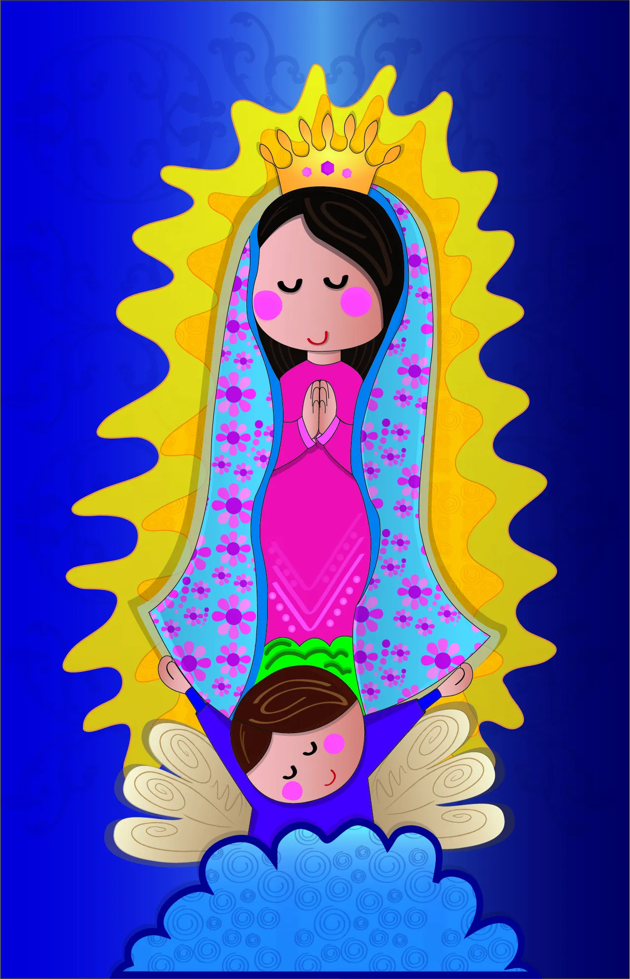 Ilustración Virgen de Guadalupe Version Distroller | Stefanny ...