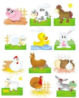 ilustraciones de animales de la granja, hechas totalmente en ...