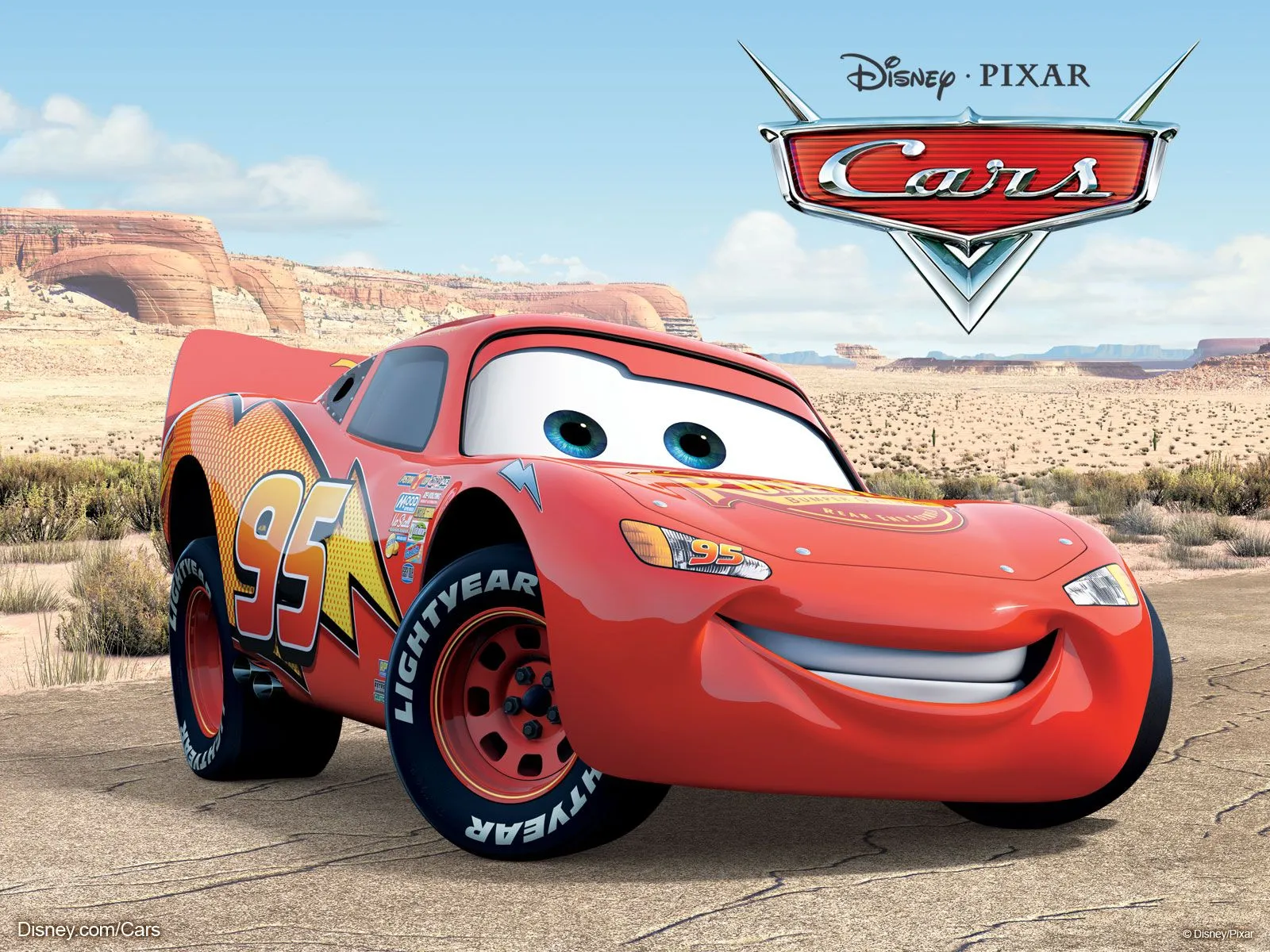 Image - Lightning McQueen smiling while showing his lightning bolt ...