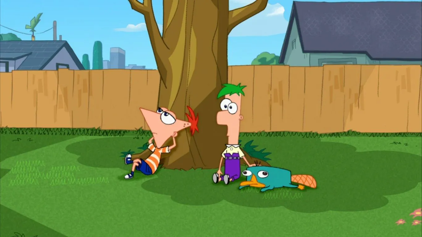 Image - Phineas, Ferb and Perry relax as the episode appears to be ...