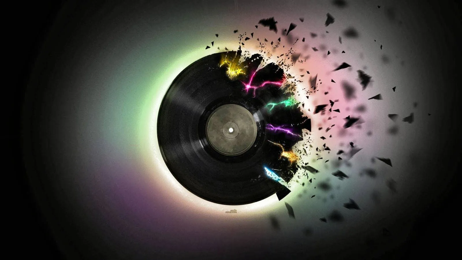 Imagen abstracta destruccion disco de vinilo | Imagenes.Horabuena.com