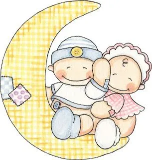 Imagen bebes en la luna:Imagenes y dibujos para imprimir