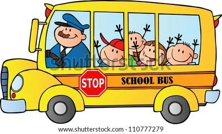 School Bus With Happy Children Ilustración vectorial en stock ...