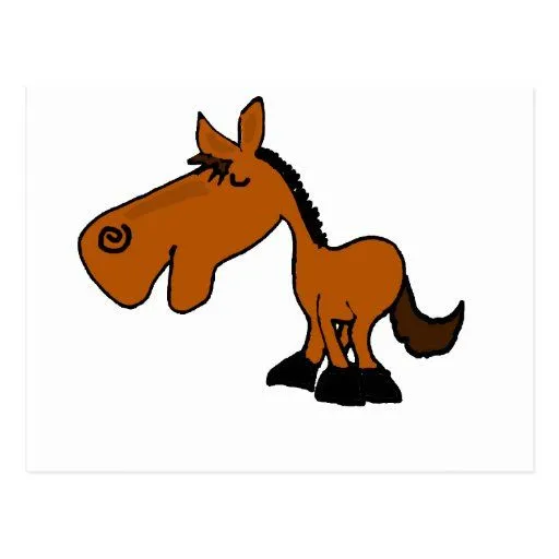 XX dibujo animado divertido del caballo Tarjeta Postal de Zazzle.