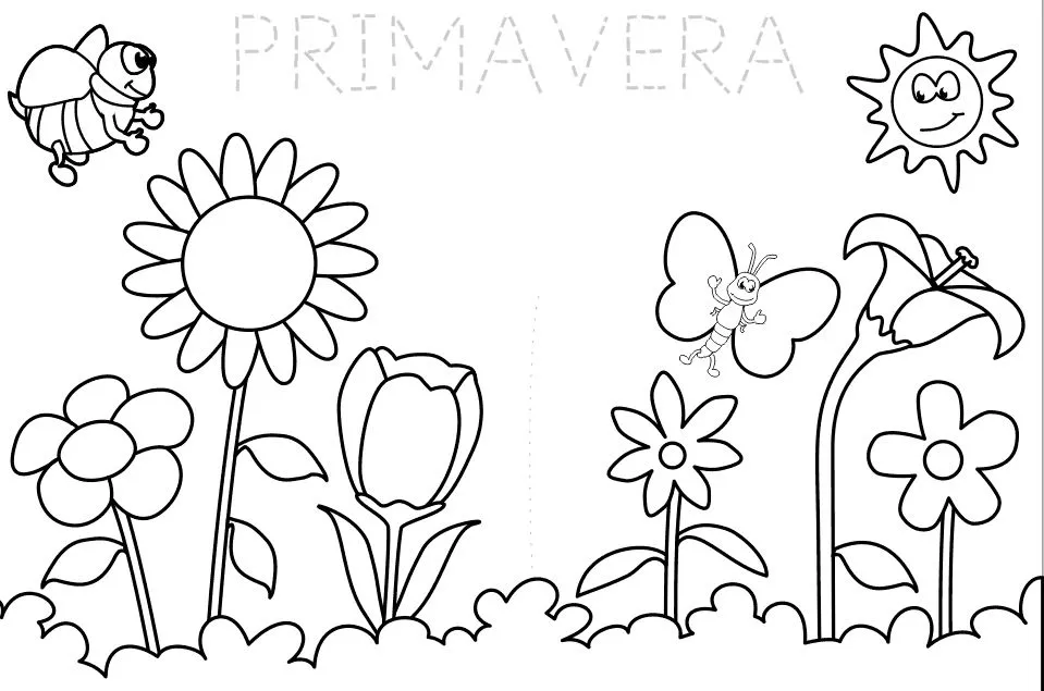 Imagen para colorear de la primavera